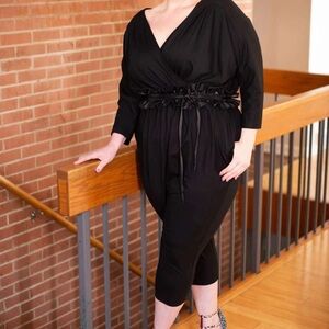 Mayes NYC ALEX JUMPSUIT, Back to Front Reversible, viscose, plus